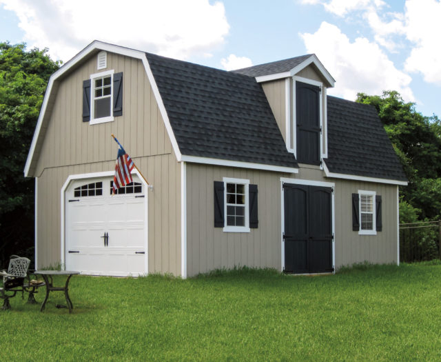 2-Story Dutch Barn with American flag