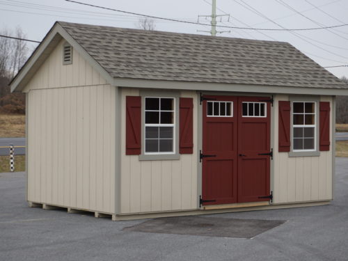 Classic Sheds Cottages for sale with red doors