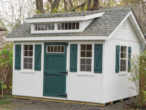 classic studio dormer shed with asphalt shingles