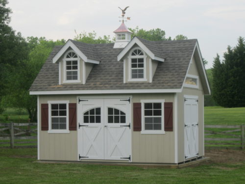 backyard shed with cupola