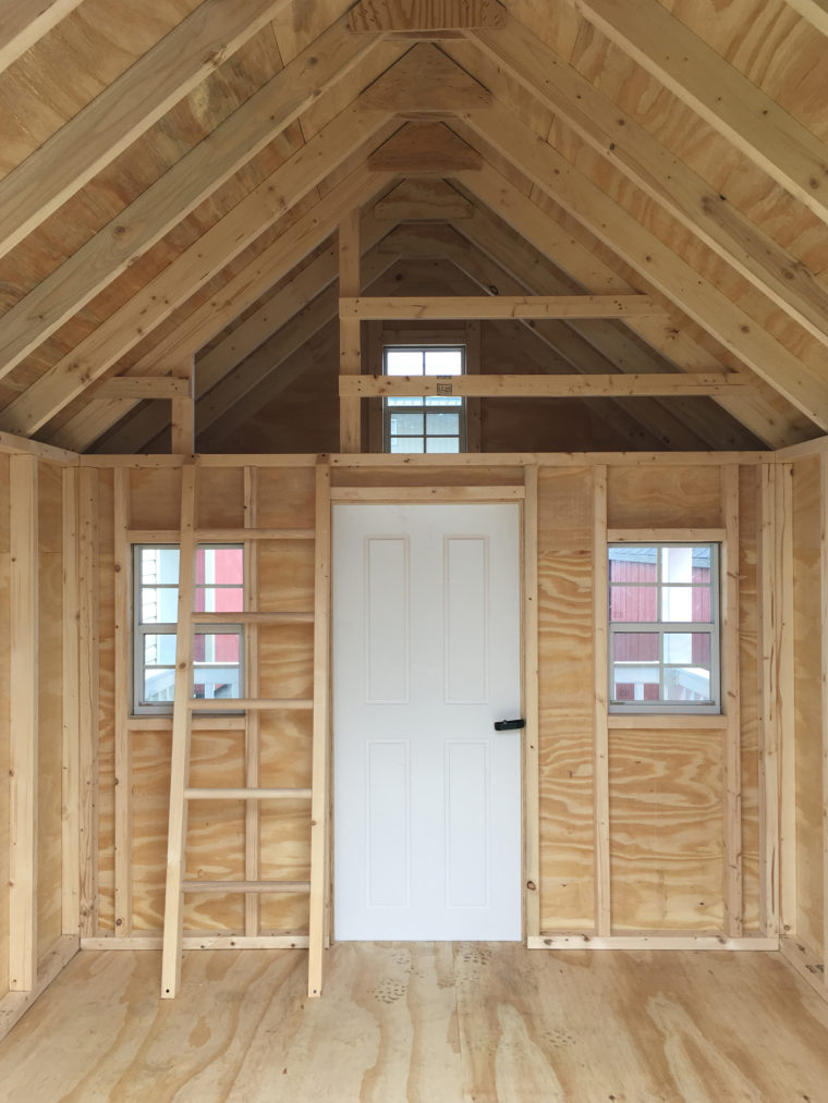 playhouse interior with white door