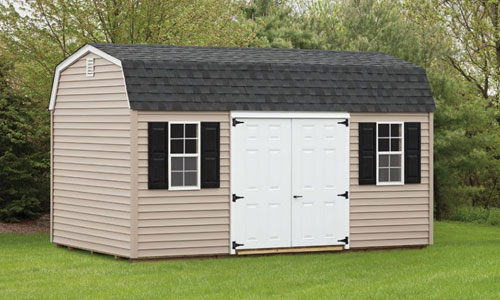 outdoor man cave shed sitting on grass surface